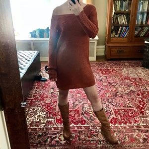 Burnt Orange Sweater Dress
